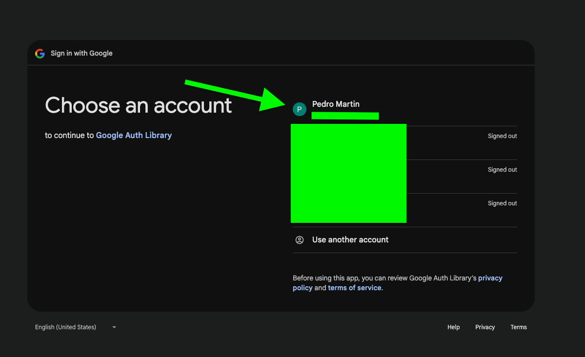 Choose the account