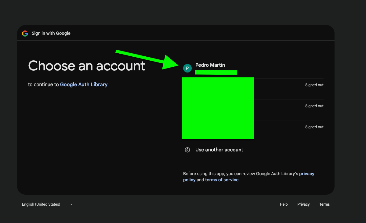 Choose the account
