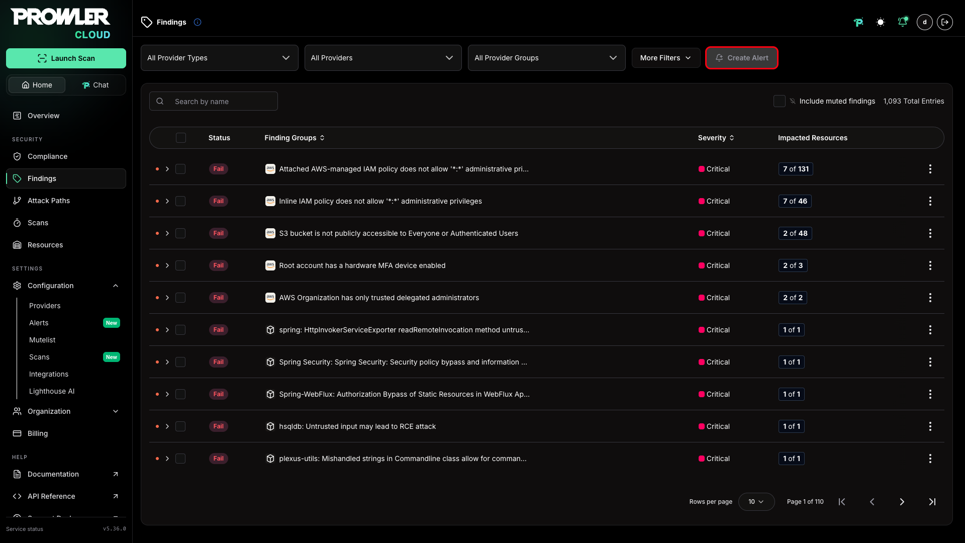 Create Alert From Findings