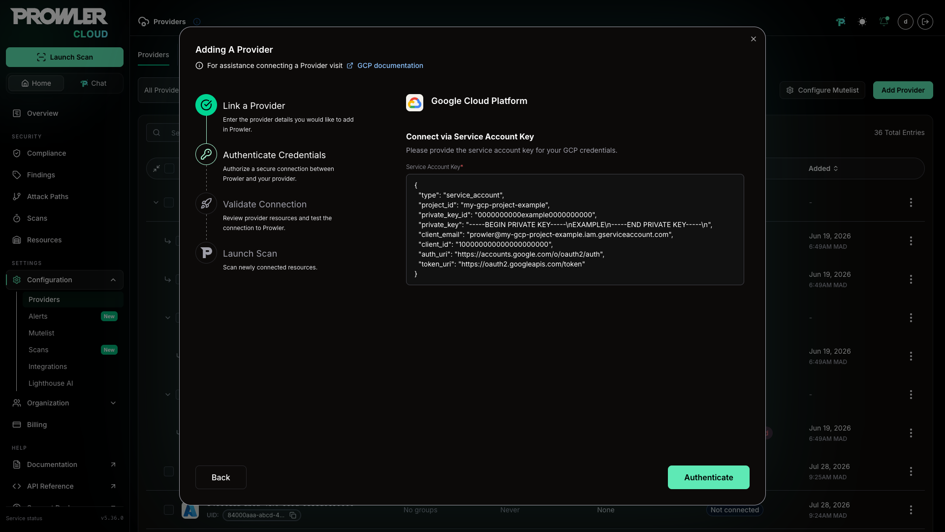 GCP Service Account Credentials