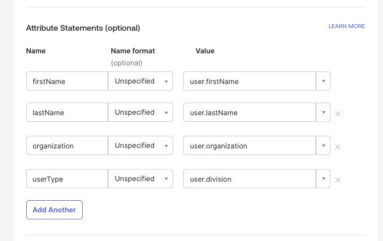 IdP configuration