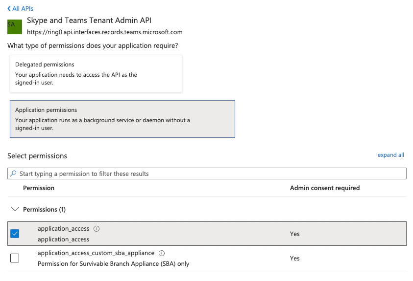 application_access Permission