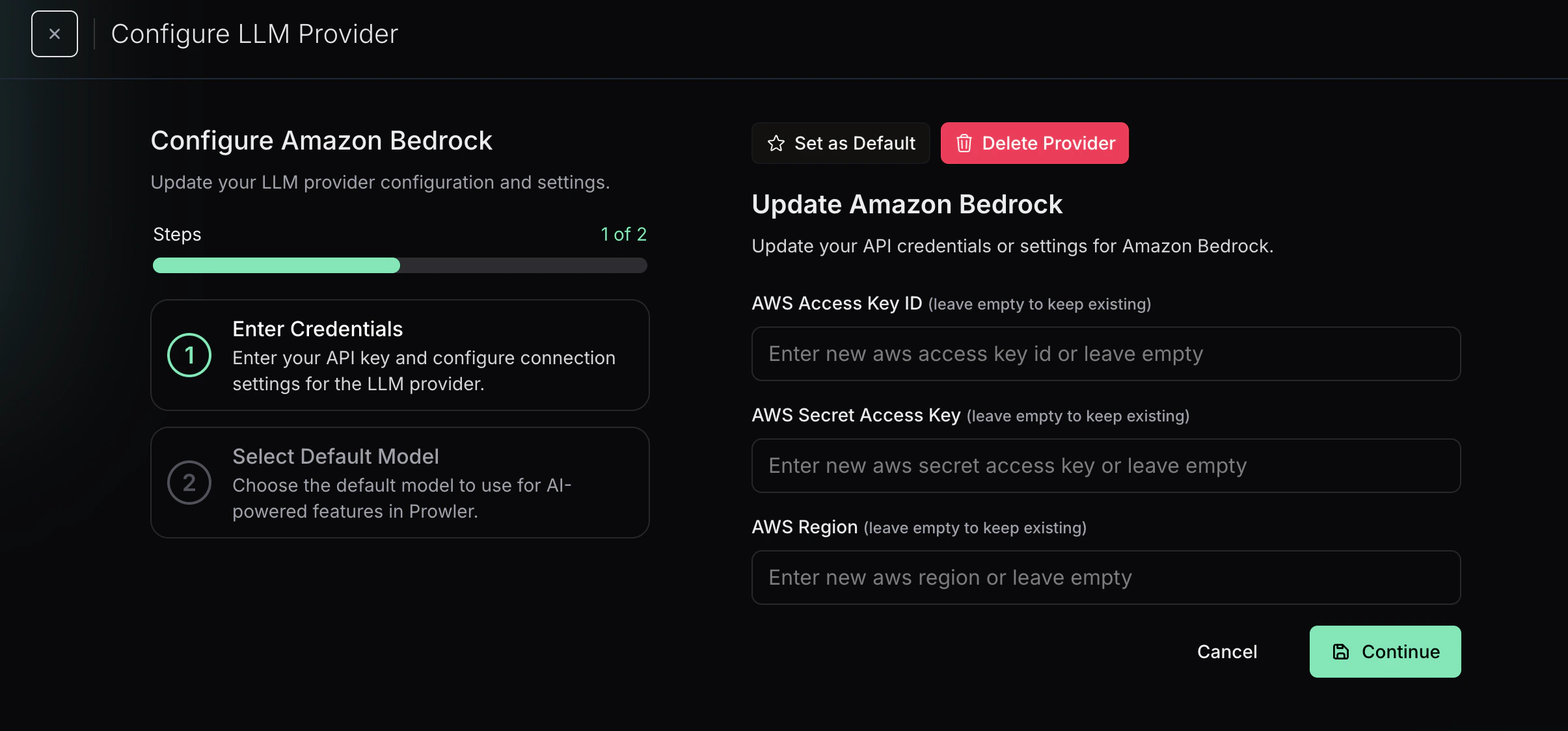 Set default LLM provider