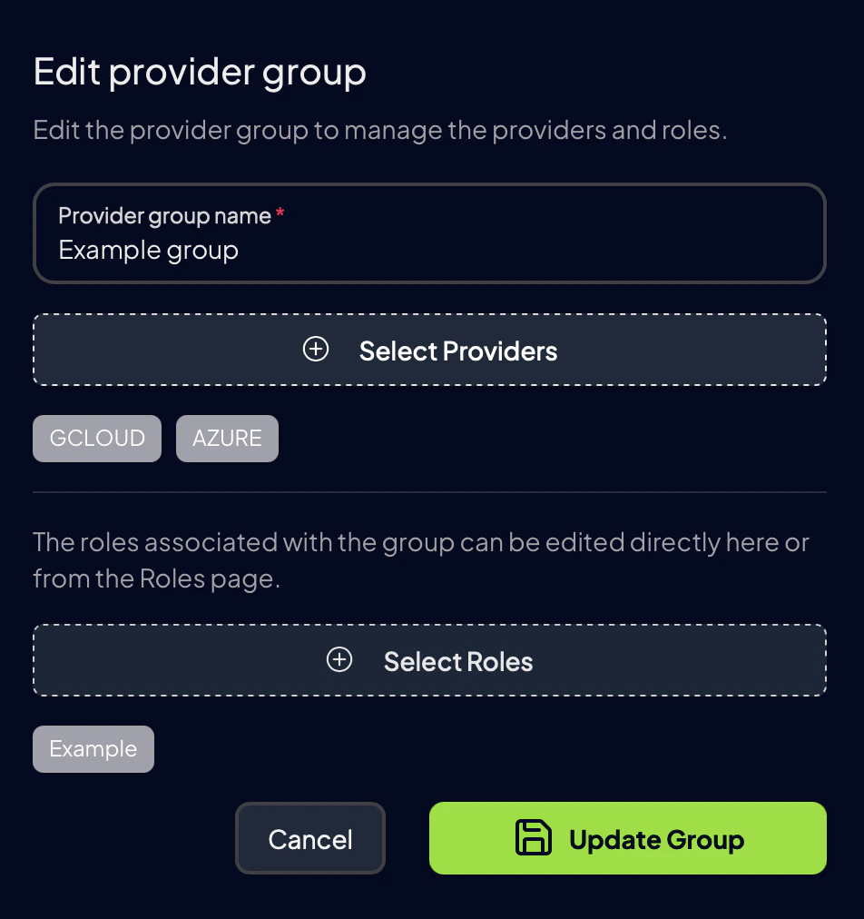 Edit Provider Group Details
