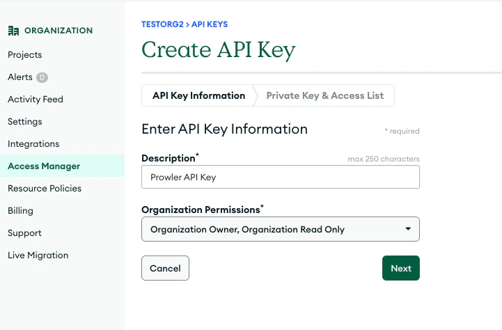 Create API Key