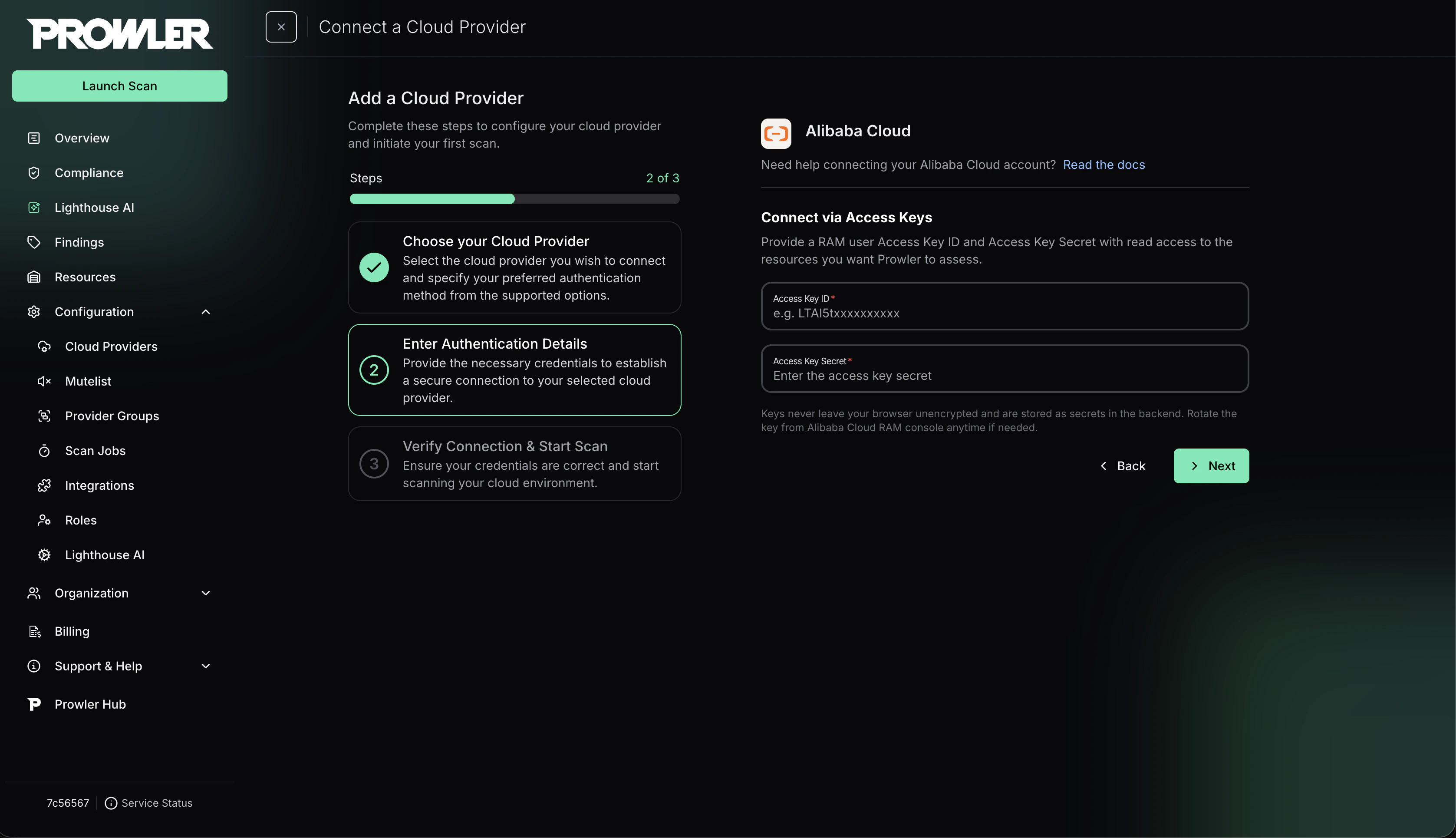 Filled Credentials Page