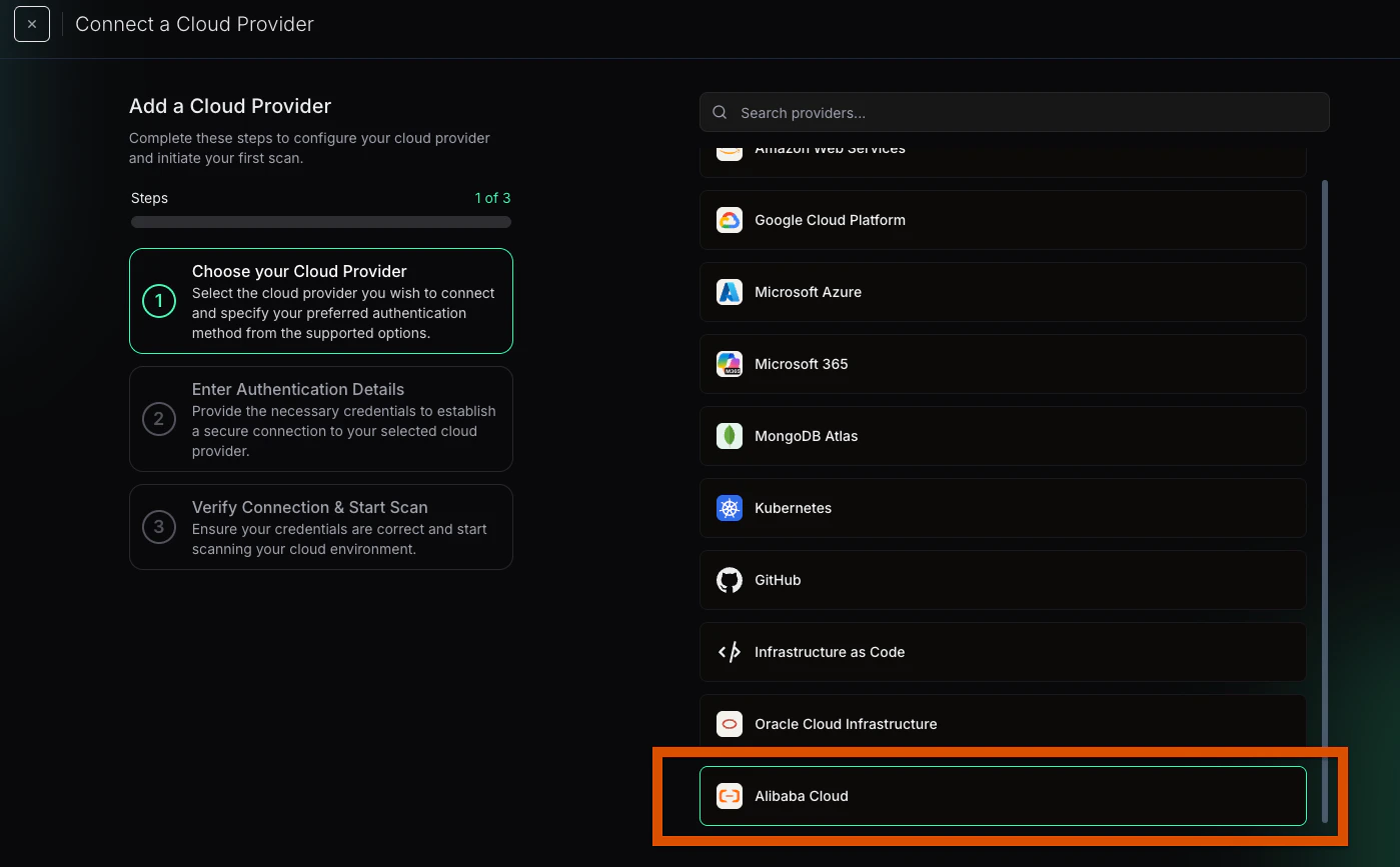 Select Alibaba Cloud
