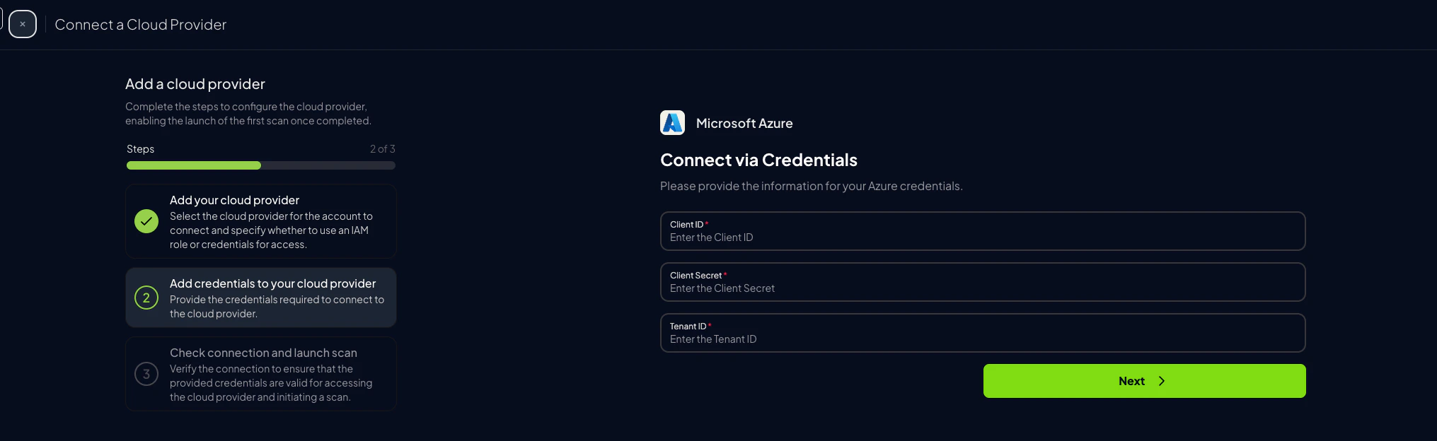 Prowler Cloud Azure Credentials