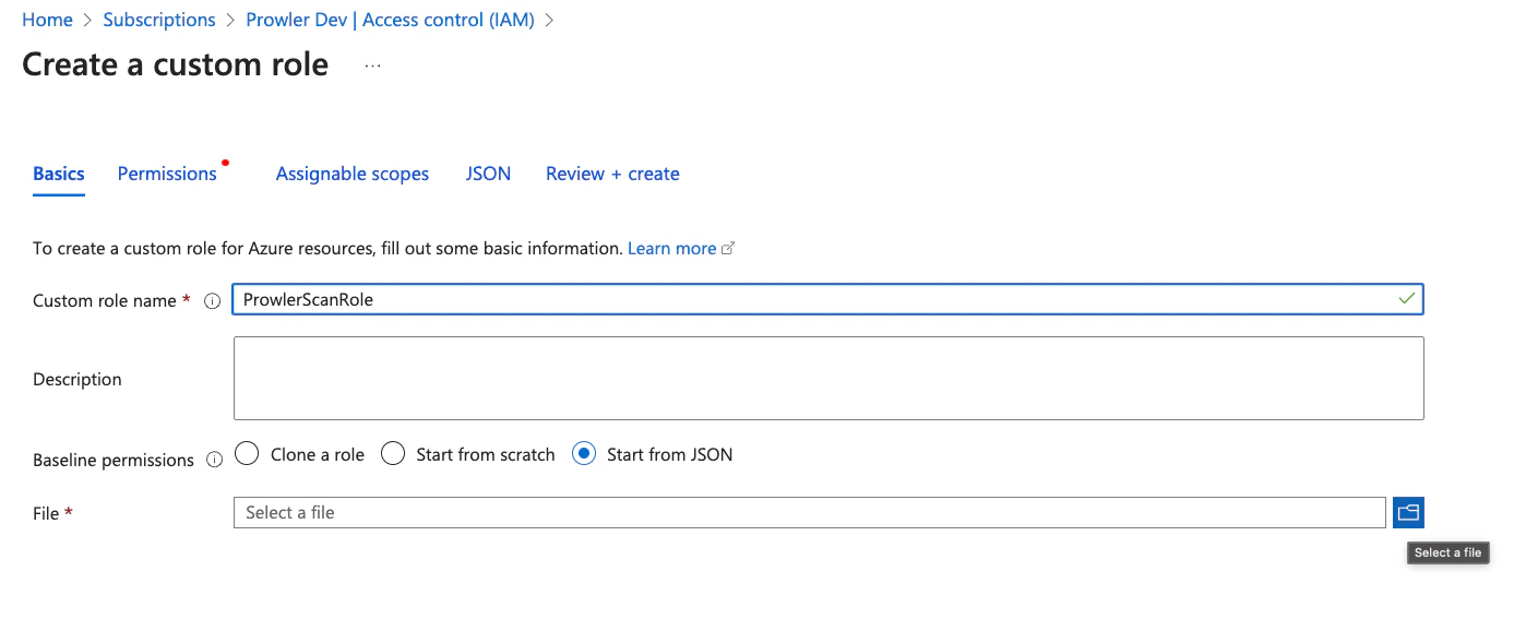 Add custom role via JSON