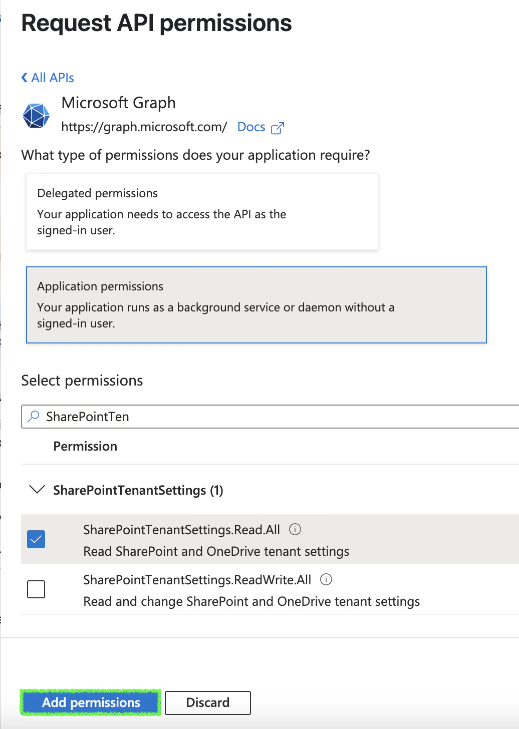 Permission Screenshots