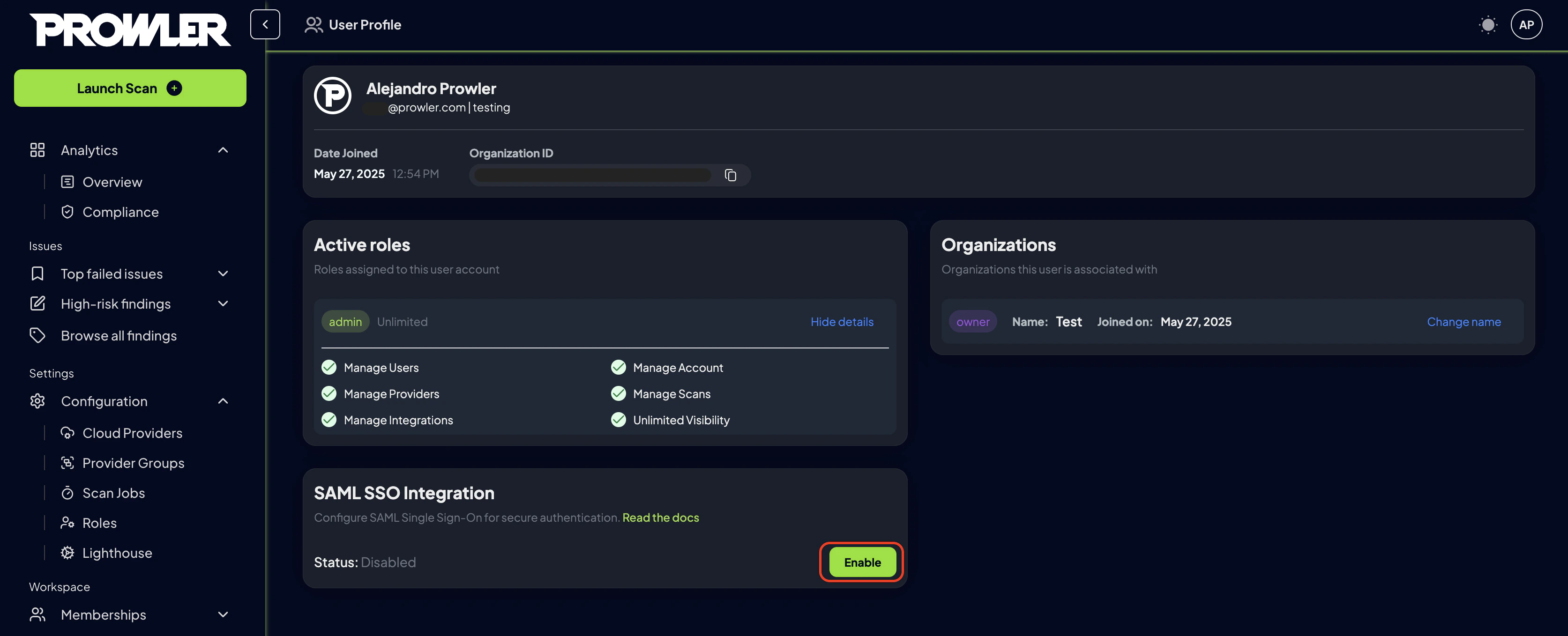 Enable SAML Integration