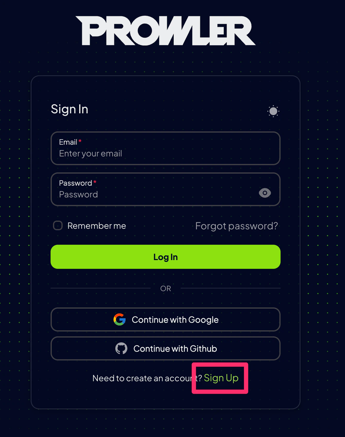 Sign Up Button