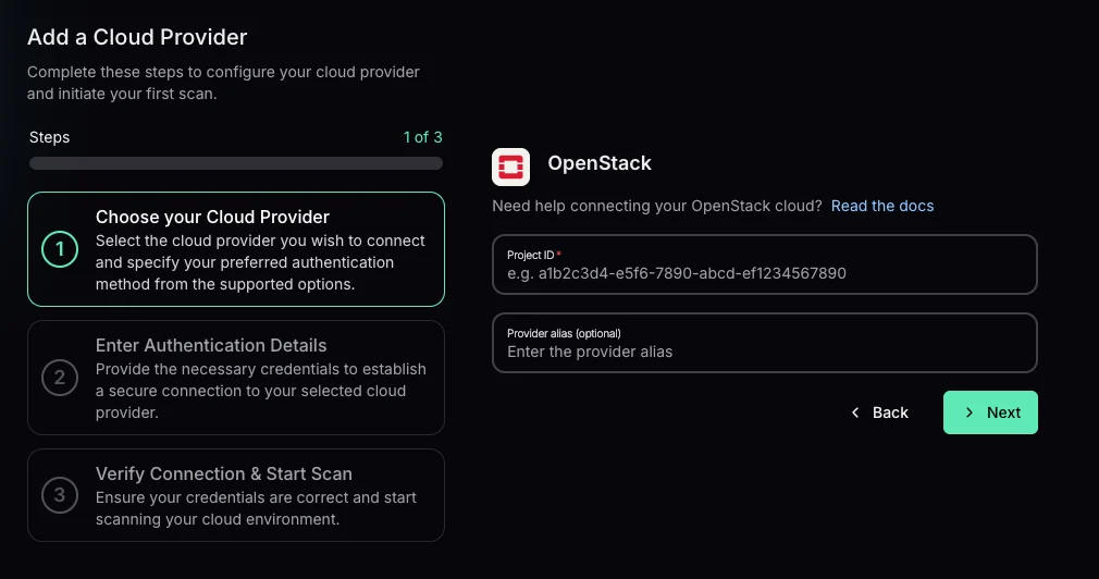 Add project ID form