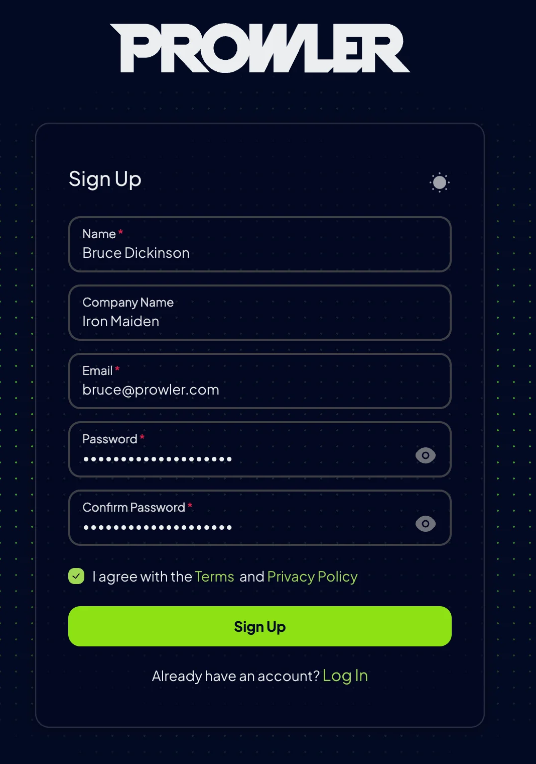 Sign Up