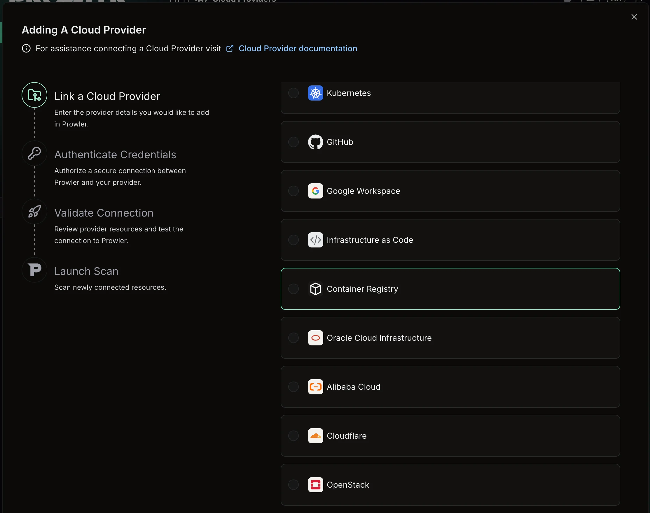 Select Container Registry