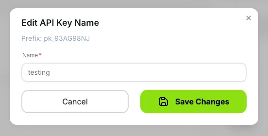 Update API key name