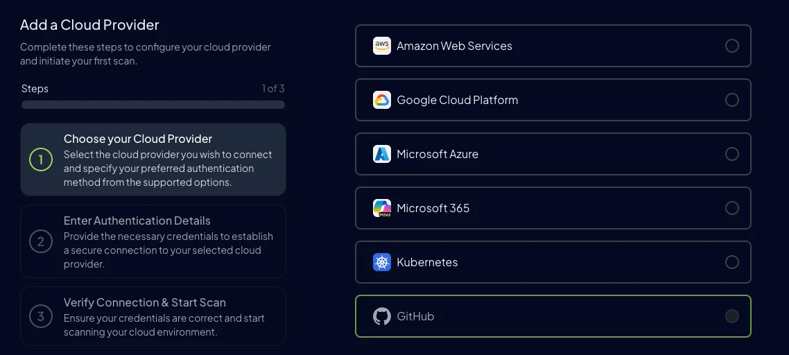 Select GitHub