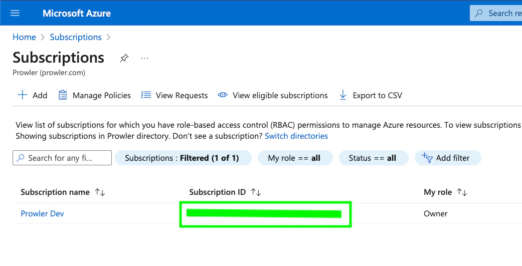 Subscriptions Page