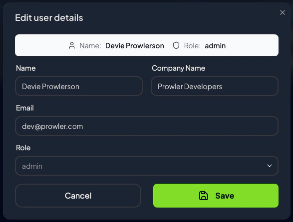 Edit User Details