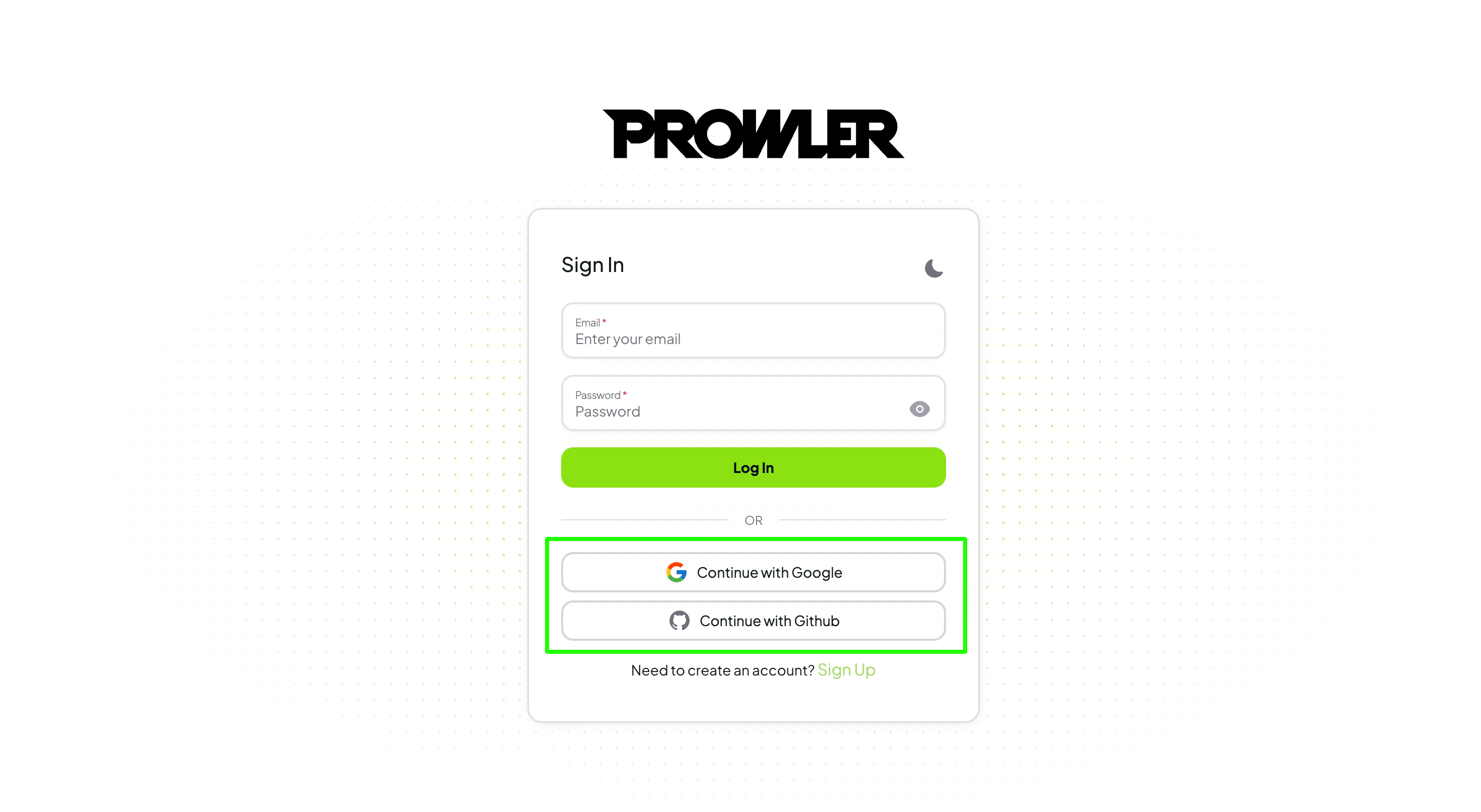 Social login buttons