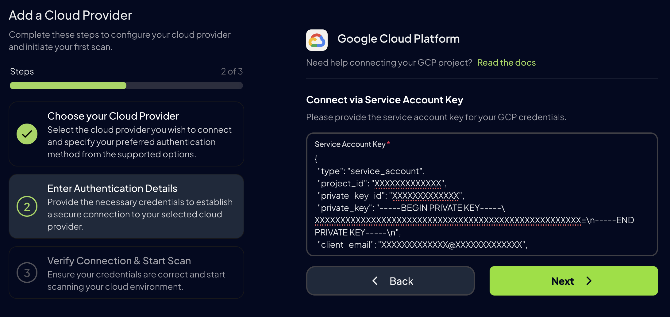 GCP Service Account Credentials