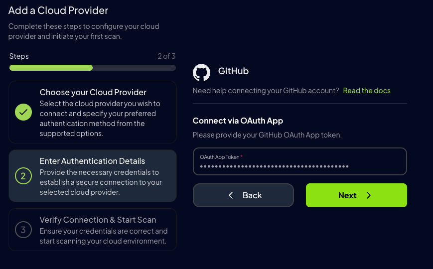 GitHub OAuth App Credentials