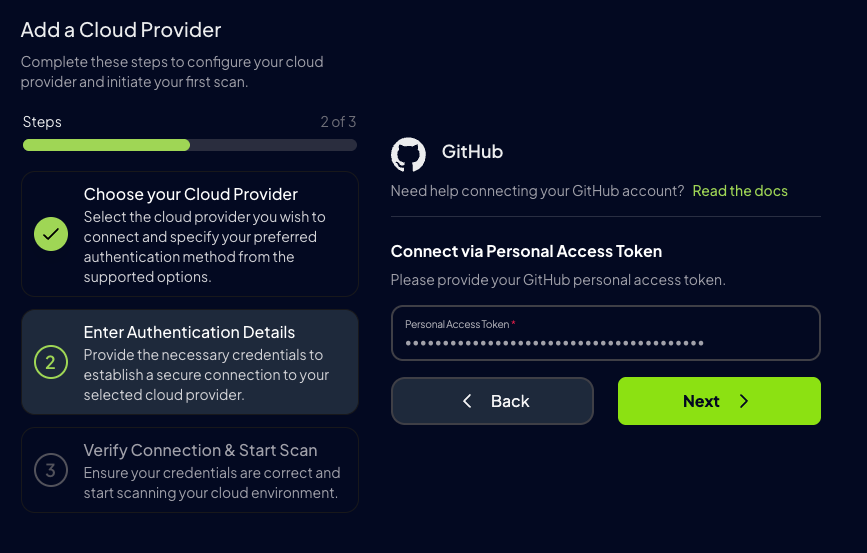 GitHub Personal Access Token Credentials