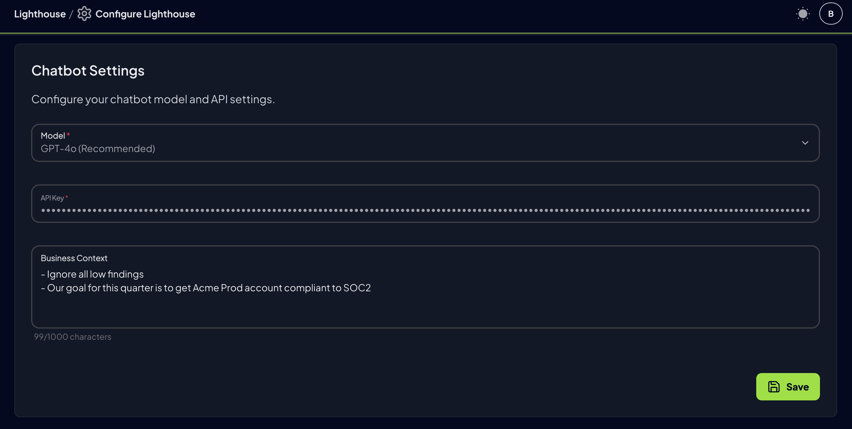 Lighthouse AI Configuration