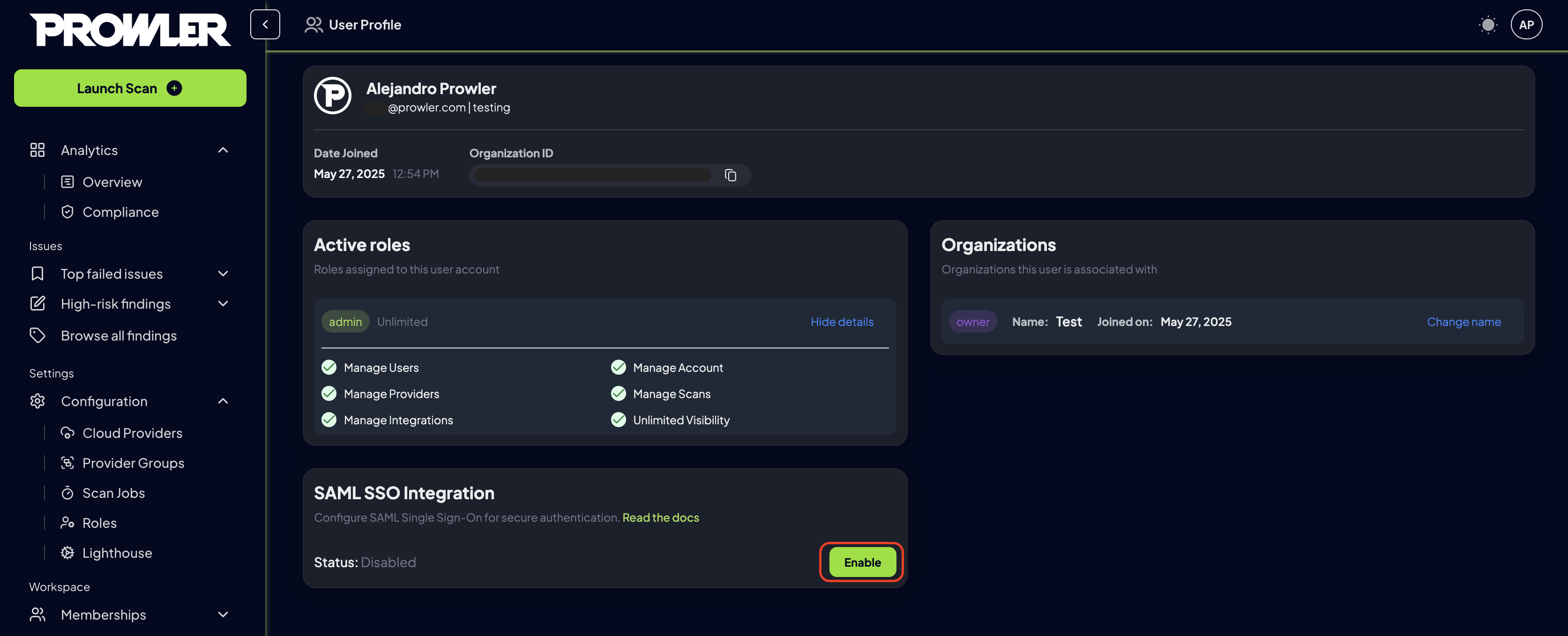 Enable SAML Integration