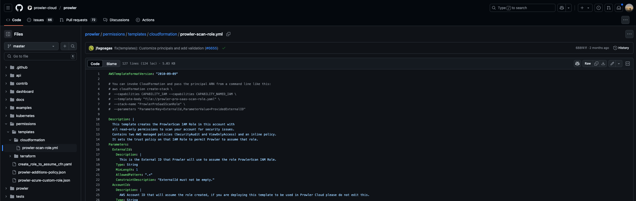 Prowler Scan Role Template