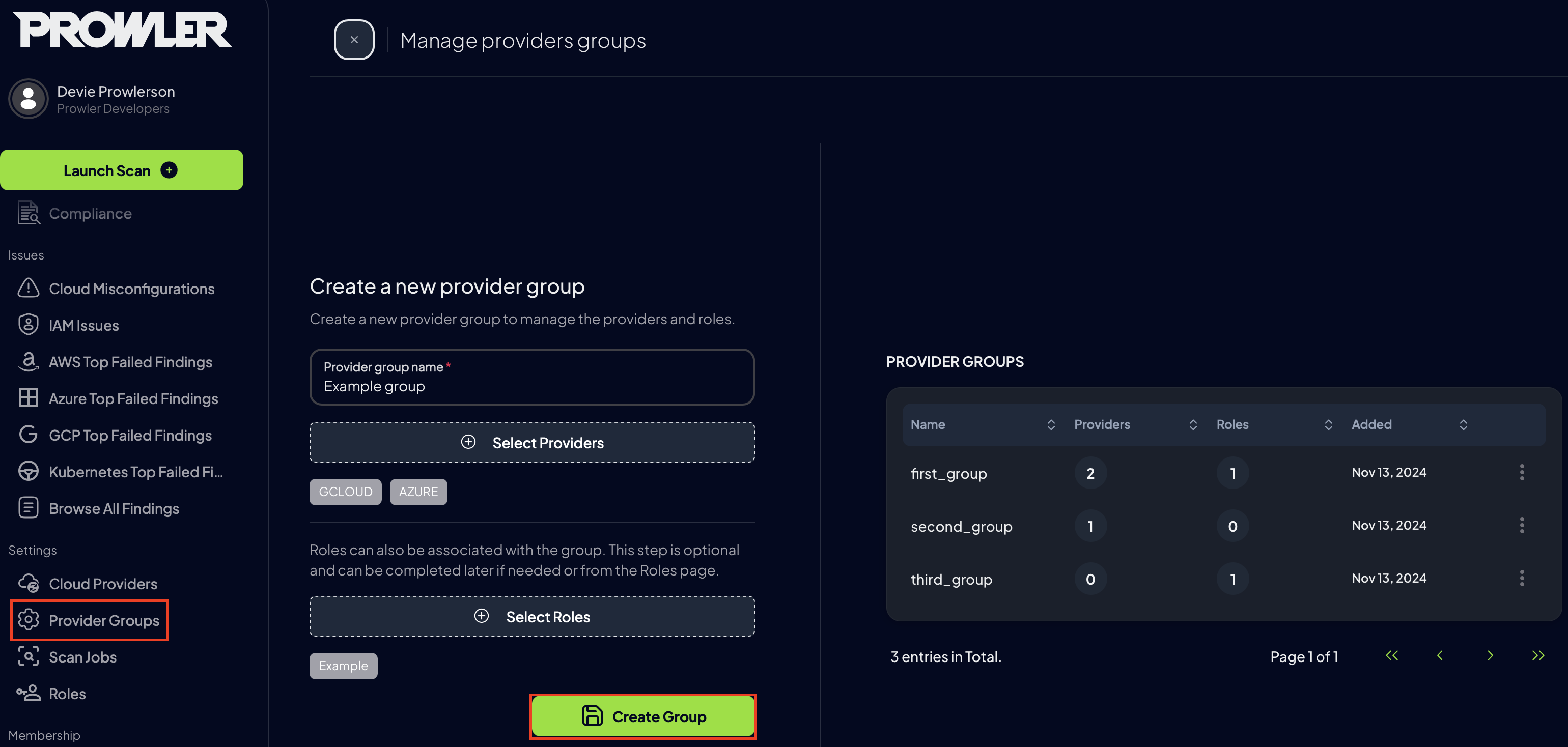 Create Provider Group