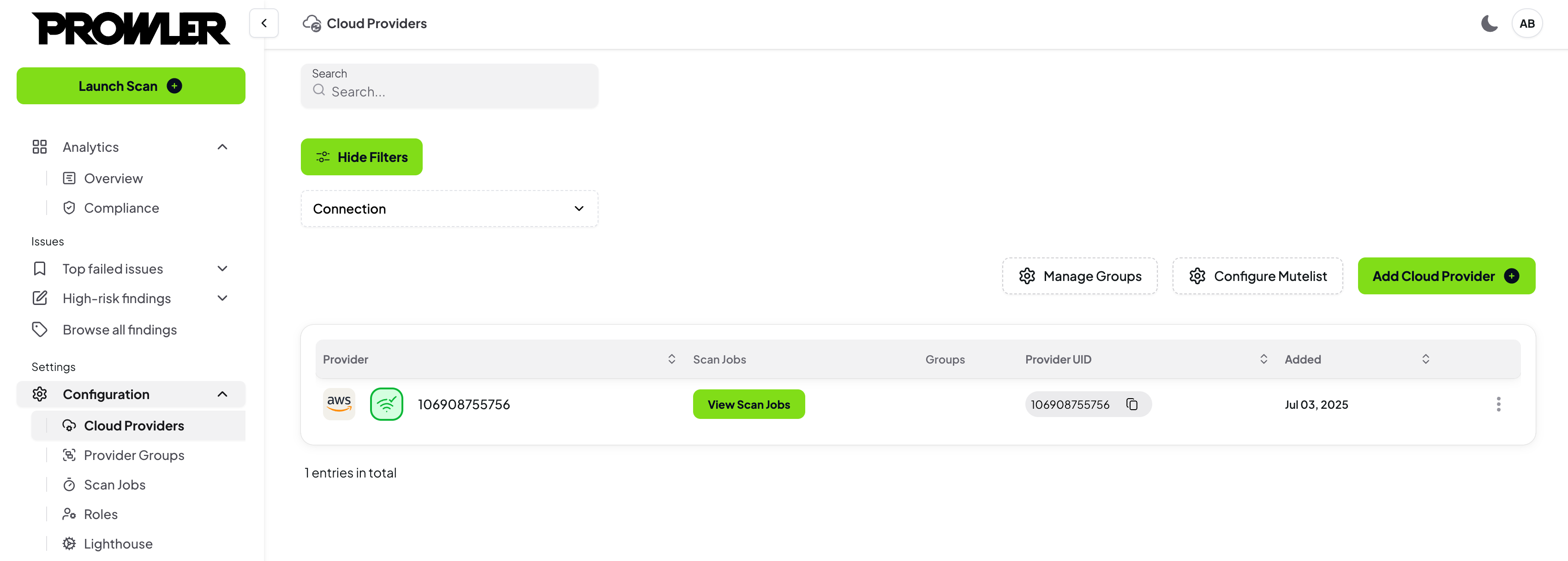 Button enabled in providers page