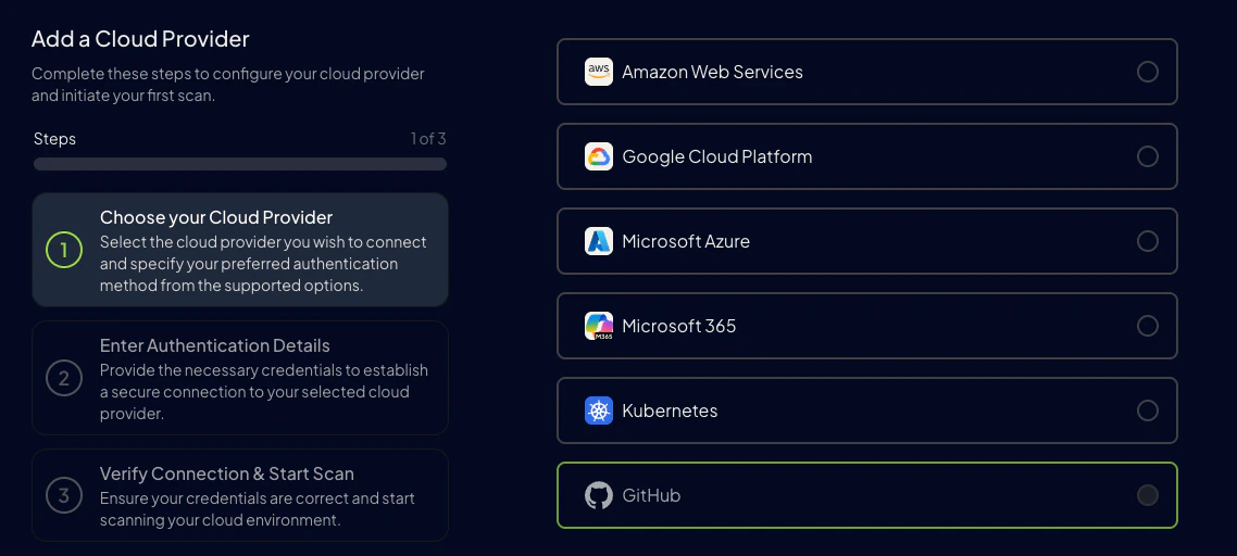 Select GitHub