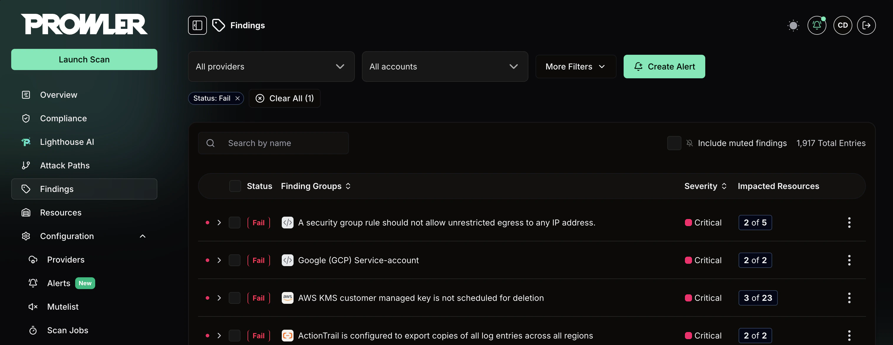 Create Alert From Findings