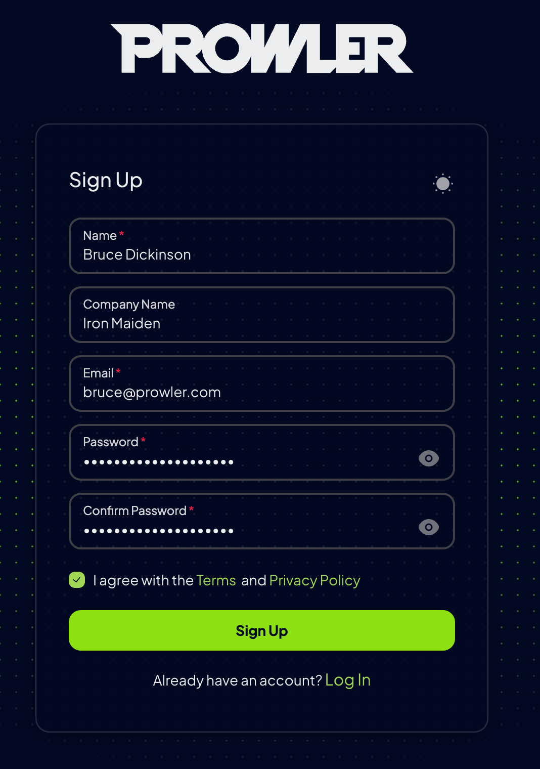Sign Up