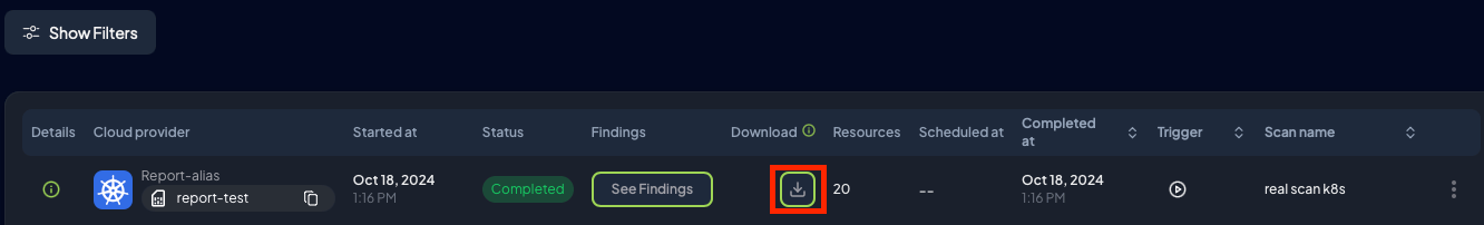 Download output
