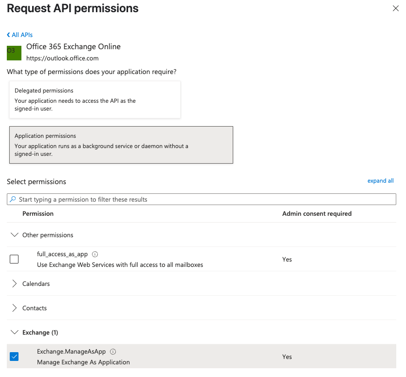 Exchange.ManageAsApp Permission