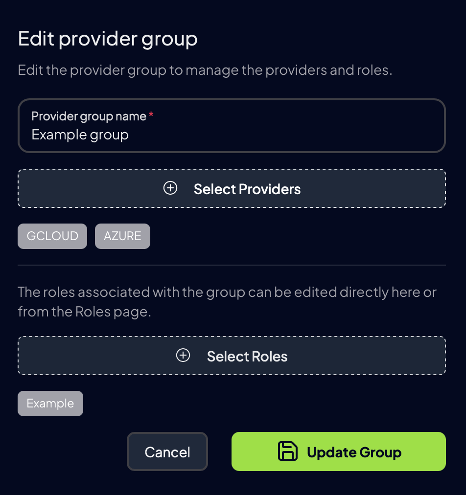 Edit Provider Group Details