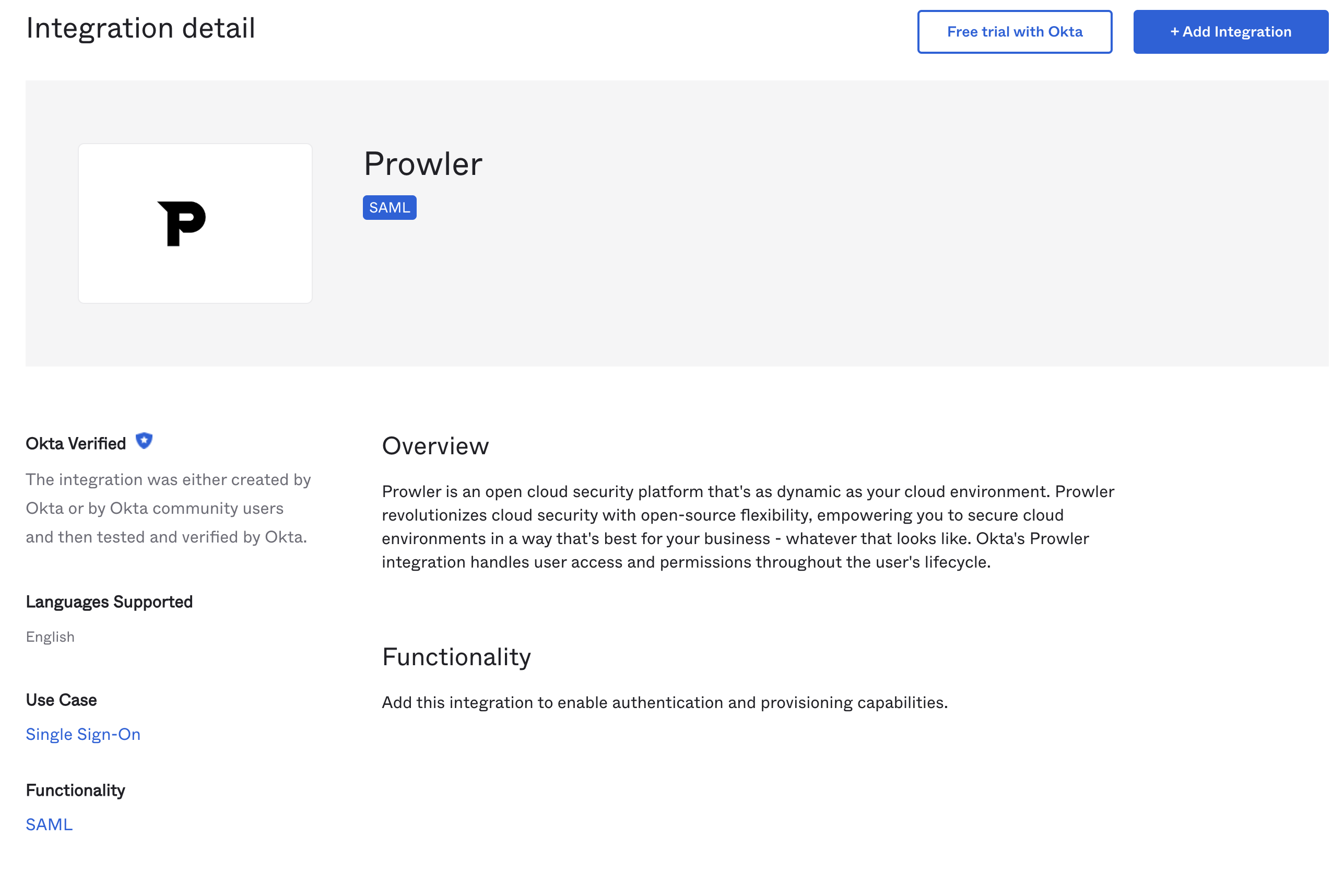 Prowler Application Details