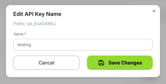 Update API key name