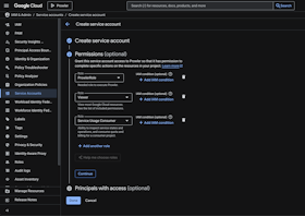 Assign roles to the service account