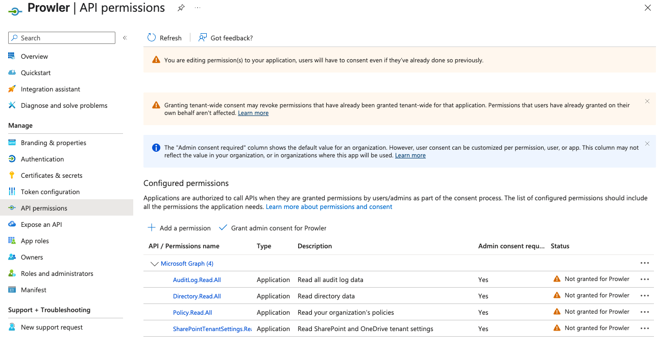 Application Permissions