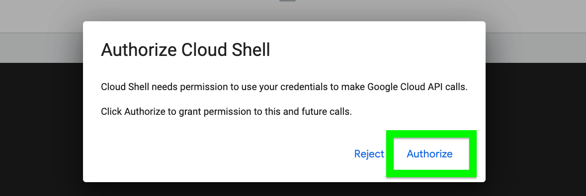 Authorize Cloud Shell