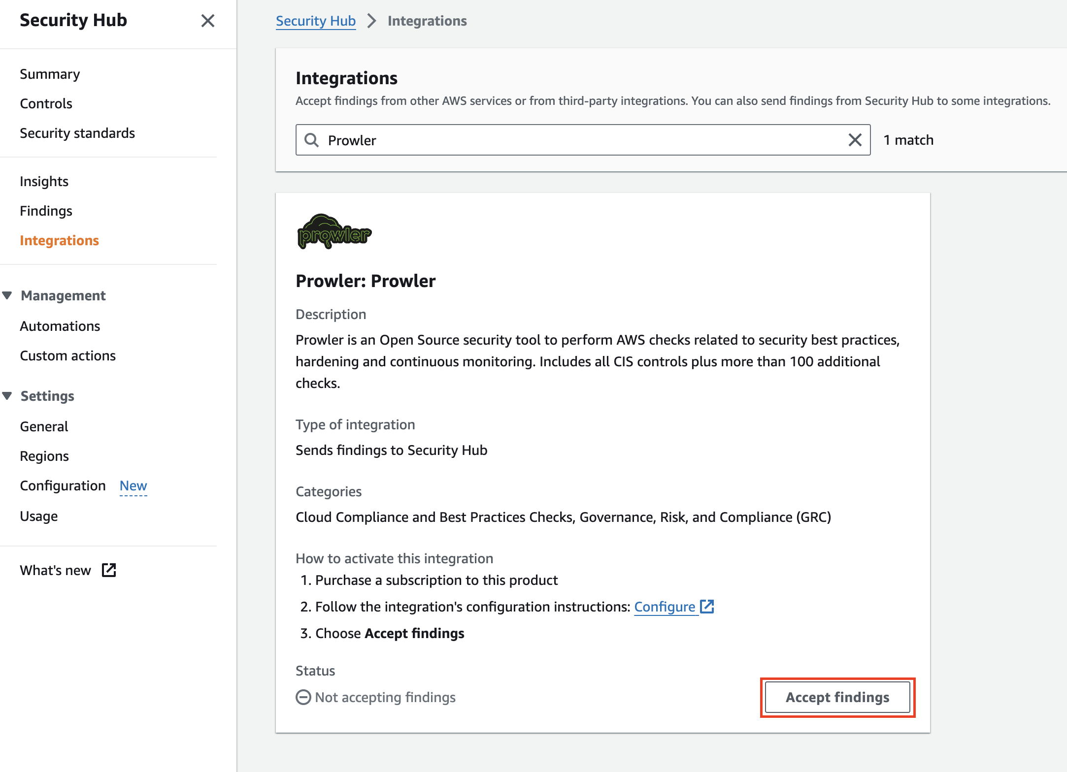 AWS Security Hub Integration with Prowler - Prowler Documentation