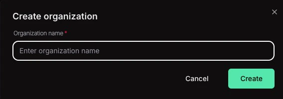 Create organization modal