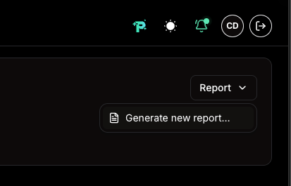 Report dropdown on the Cross-Provider Compliance detail page showing the Generate new report option