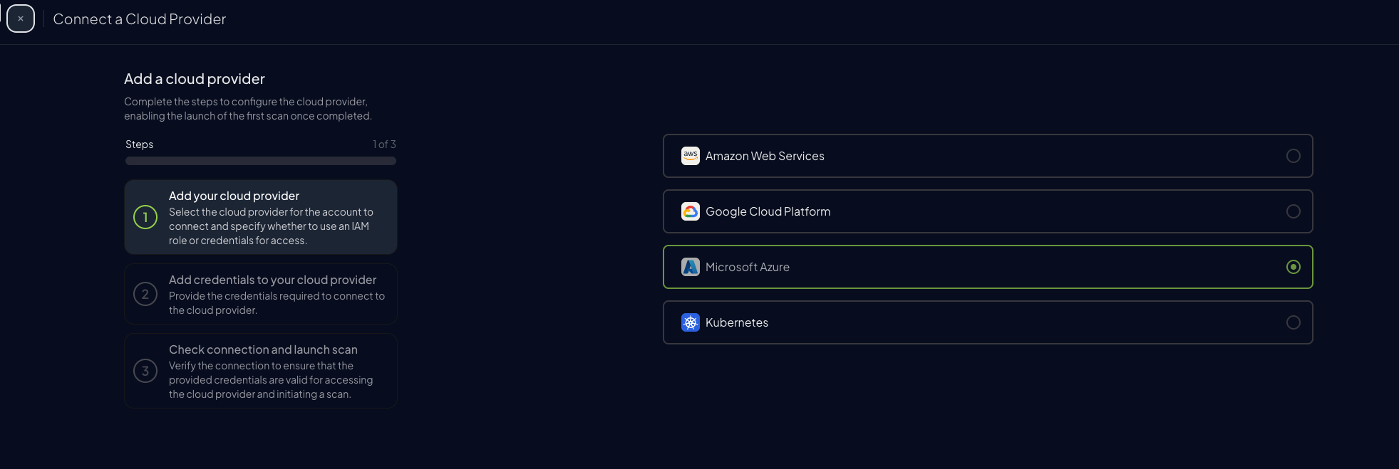 Select Microsoft Azure