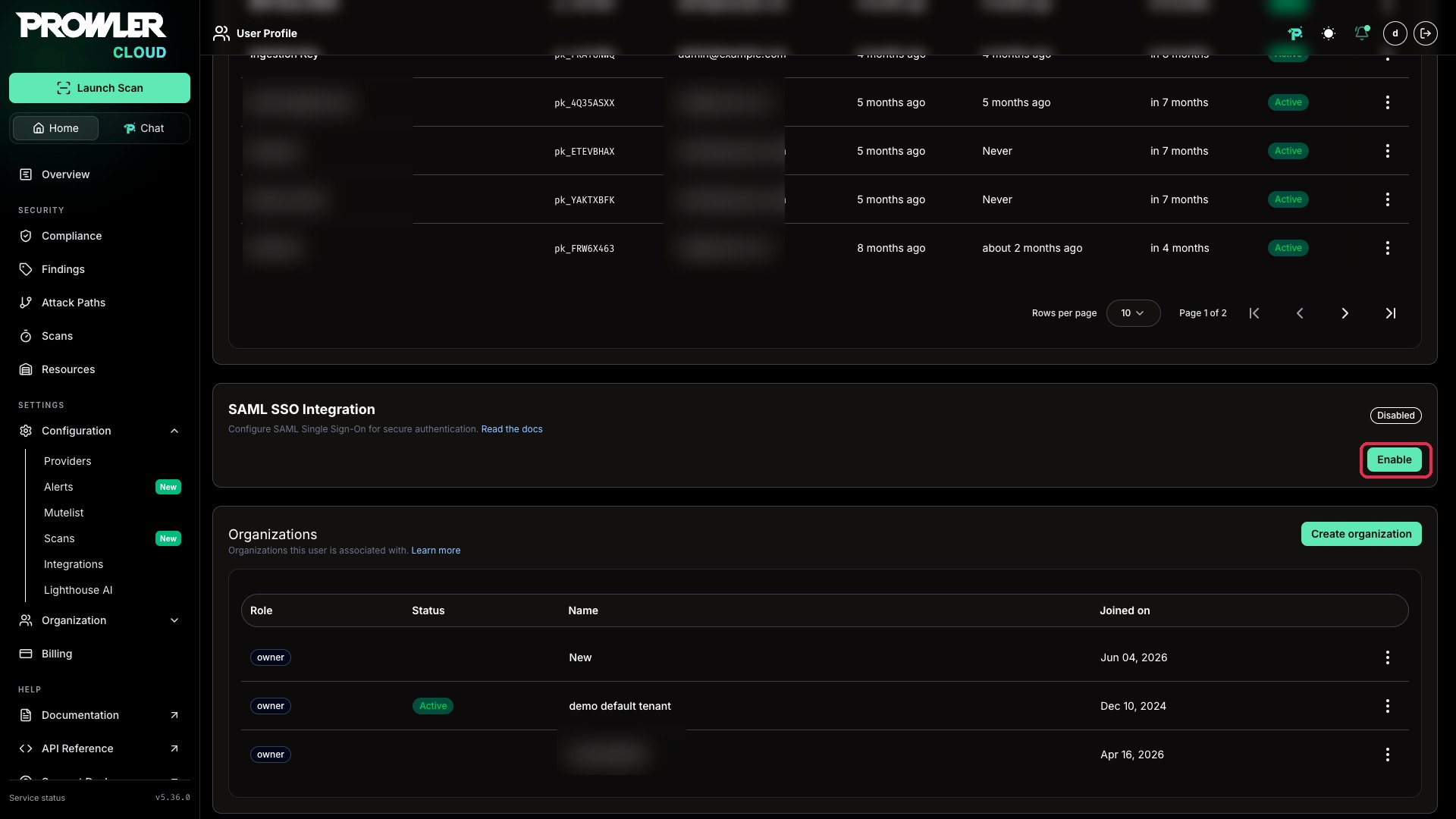 Enable SAML Integration