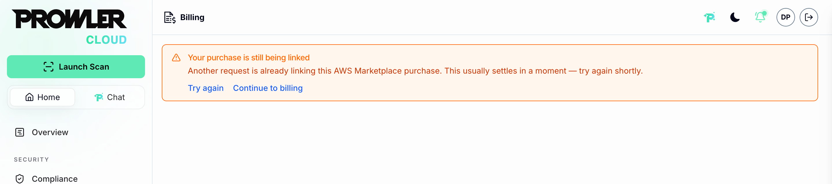 Error notice: Your purchase is still being linked