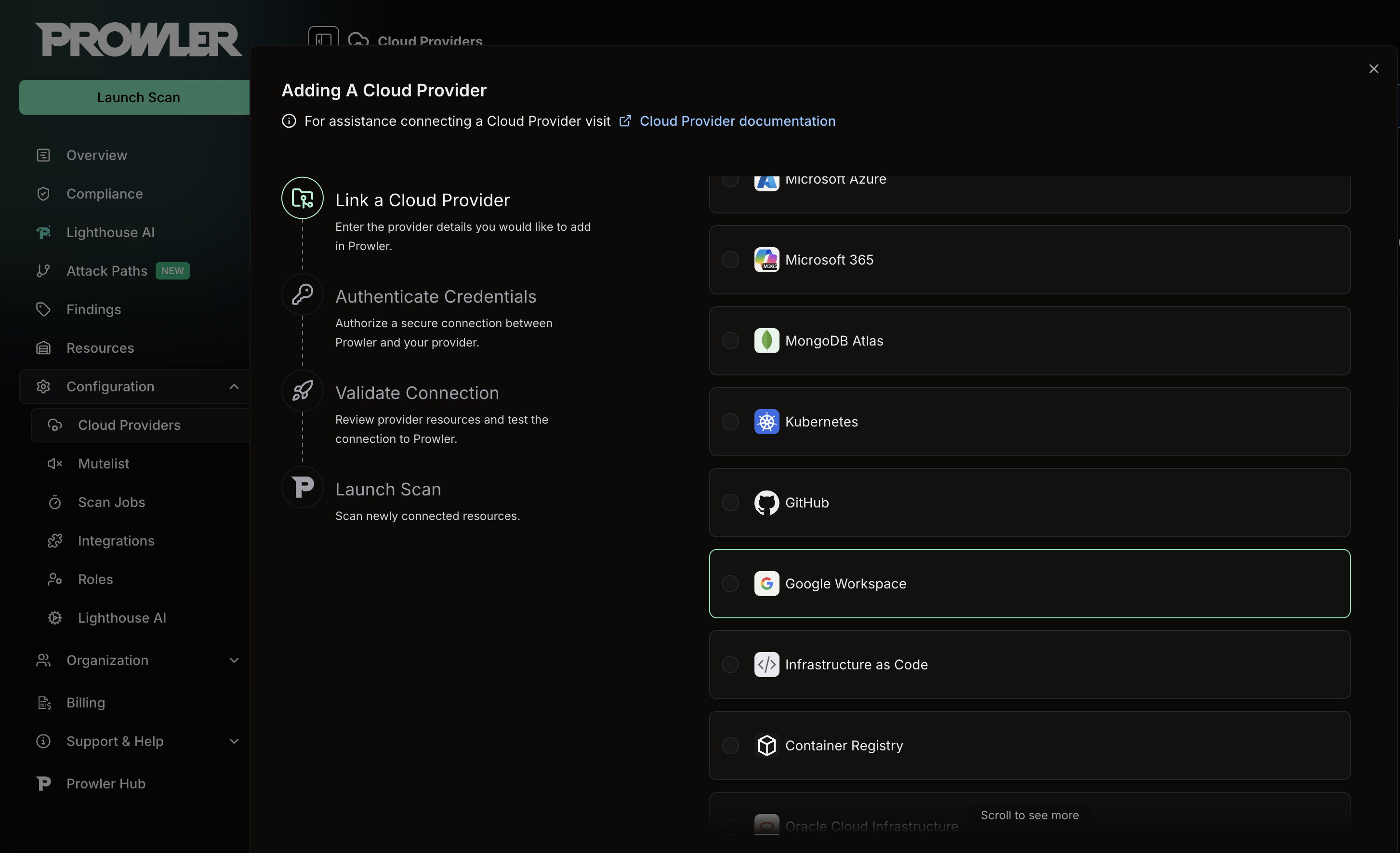 Select Google Workspace